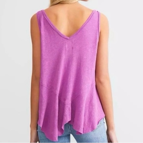 NWT FREE PEOPLE We The Free Unfinished Hem Drop Waist Top - Picture 2 of 6